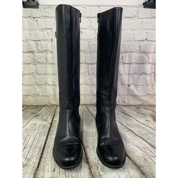 Naturalizer N5 Comfort JAMISON Black Knee High Leather Riding Boots, Size 8.5 - Picture 2 of 5